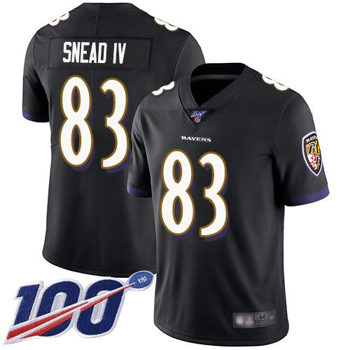 Baltimore Ravens Limited Black Men Willie Snead IV Alternate Jersey NFL Football #83 100th Season Vapor Untouchable->nfl t-shirts->Sports Accessory